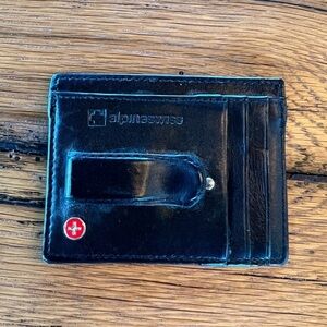 Alpine Swiss Black Card Holder Wallet